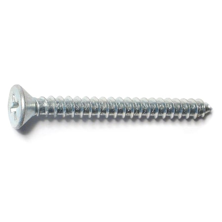 Midwest Fastener Wood Screw, #9, 1-3/4 in, Zinc Plated Steel Flat Head Phillips Drive, 15 PK 69855